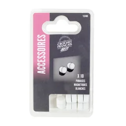 Lot de 10 punaises blanc, LE CROCHET FRANCAIS, diam. 10 mm