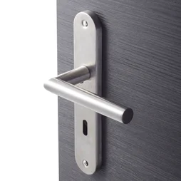 2 poignées de porte Sara trou de clé INSPIRE, inox entraxe 195 mm