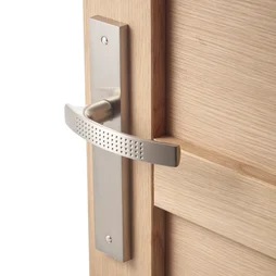 2 poignées de porte Louna sans trou INSPIRE, aluminium entraxe 195 mm