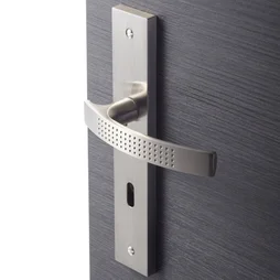 2 poignées de porte Louna trou de clé INSPIRE, aluminium entraxe 195 mm
