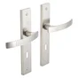 2 poignées de porte Louna trou de clé INSPIRE, aluminium entraxe 195 mm