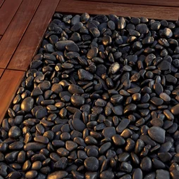 Galets pierre naturelle noir Zen 50/70mm, 25 kg
