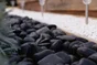 Galets pierre naturelle noir Zen 50/70mm, 25 kg