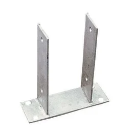 Support À Fixer Acier Galvanisé Gris, H.21 Cm X Section 90 X 90 Mm