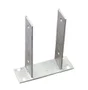 Support À Fixer Acier Galvanisé Gris, H.21 Cm X Section 90 X 90 Mm