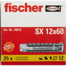 Lot De 25 Chevilles À Expansion Sx Fischer, Diam.12 X L.60 Mm