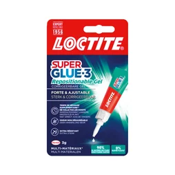 Colle de reparation loctite superglue-3 gel repositionable tube 3g