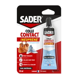 Colle d'assemblage contact neoprene gel sader transparent tube 55ml