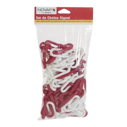 Chaine de signalisation predecoupe rouge et blanc 5 metres novap