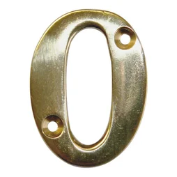 Chiffre 0 En Laiton Poli H.5.1 X L.3.5 Cm