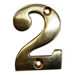 Chiffre 2 En Laiton Poli H.5.1 X L.3.5 Cm