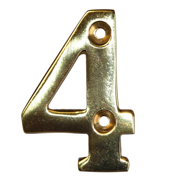 Chiffre 4 En Laiton Poli H.5.1 X L.3.5 Cm