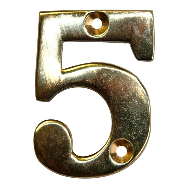 Chiffre 5 En Laiton Poli H.5.1 X L.3.5 Cm