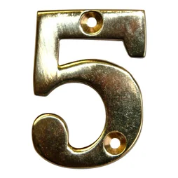 Chiffre 5 En Laiton Poli H.5.1 X L.3.5 Cm