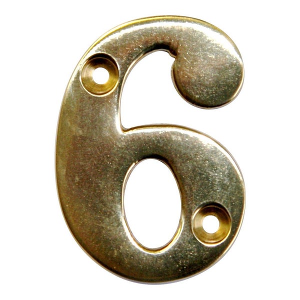 Chiffre 6 En Laiton Poli H.5.1 X L.3.5 Cm