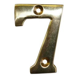 Chiffre 7 En Laiton Poli H.5.1 X L.3.5 Cm