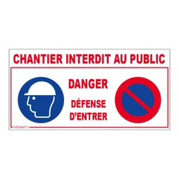 Panneau Spécial Chantier En Plastique