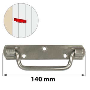 Poignée Sur Platine Inox, H.40 X L.140 X P.15 Mm