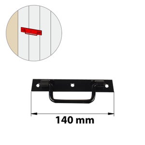 Poignée Sur Platine Acier Prépeint, H.50 X L.140 X P.15 Mm