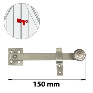 Fléau De Volet Acier Inox Brossé, H.70 X L.165 X P.30 Mm