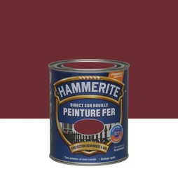 Peinture fer extérieur direct sur rouille, HAMMERITE, 0.75 L rouge basque brillant