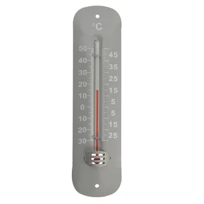 Thermomètre métal décor rouge uni 19.5 cm
