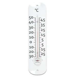 Thermomètre métal décor rouge uni 19.5 cm