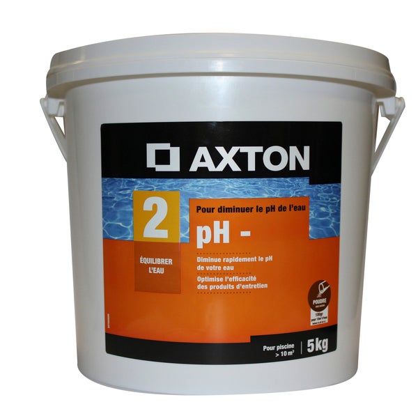 Réducteur de ph piscine AXTON, en poudre 5 kg