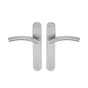 2 poignées sur plaque sans trou Margaud inox nickel brillant, entraxe 195 mm
