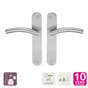 2 poignées sur plaque sans trou Margaud inox nickel brillant, entraxe 195 mm