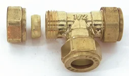 Raccord Té Égal Biconique Laiton D.14 Pour Tube En Cuivre