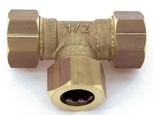 Raccord Té Égal Rapide Laiton D.16 Pour Tube En Cuivre