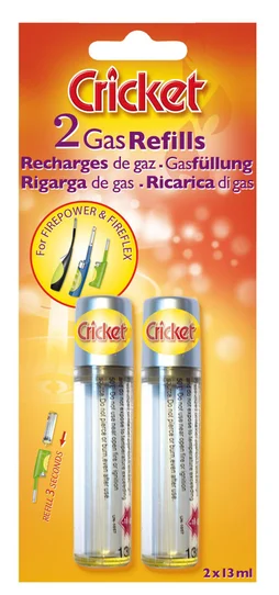 Lot de 2 recharges gaz pour briquets firepower, CRICKET