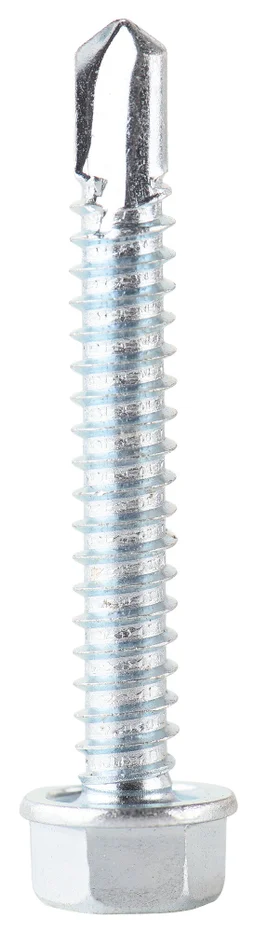 Lot de 6 vis tole tête héxagonale en acier zingué, STANDERS, diam. 6.3 x L.45 mm