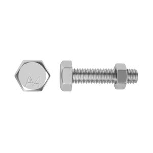 Lot de 10 boulons tête 6 pans inox, STANDERS, L.30 x diam. 6 mm