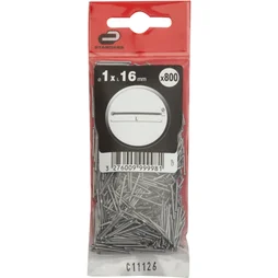 Lot de 800 clous pour le bois enacier tête homme, STANDERS, diam.1 x L.16 mm