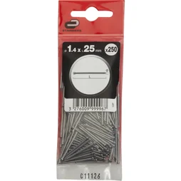 Lot de 200 clous tapissier en acier tête homme, STANDERS, diam.1.4 x L.25 mm