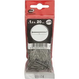 Lot de 375 clous moulure acier tête plate, STANDERS, diam.1.3 x L.20 mm