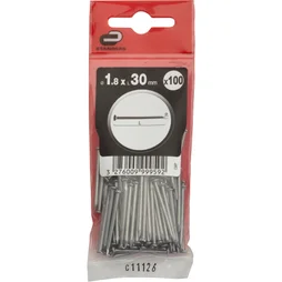 Clous Spécial Toitures Acier, Standers Tête Plate, Diam.1.8 X L.30 Mm
