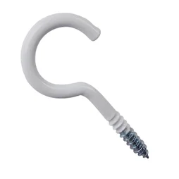 Lot De 6 Crochets À Visser Acier Epoxy Blanc, Diam.4 X L.30 Mm, Standers