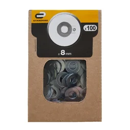 Lot De 100 Rondelles Acier Zingue, Diam.8 Mm Standers