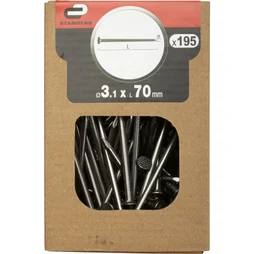 Clous Spécial Béton Acier, Standers Tête Plate, Diam.3.1 X L.70 Mm