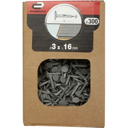 Clous Spécial Toitures Acier, Standers Tête Plate Large, Diam.3 X L.16 Mm