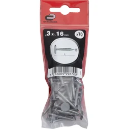 Clous Spécial Béton Acier, Standers Tête Homme, Diam.1.6 X L.23 Mm