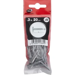 Clous Spécial Béton Acier, Standers Tête Homme, Diam.1.3 X L.20 Mm