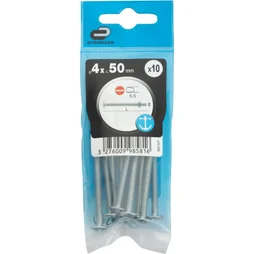 Lot de 10 boulons poêlier en inox, STANDERS, L.50.0 x diam. 4 mm