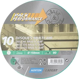 Lot De 10 Disques Abrasifs Norton, 150 Mm, Grains 80