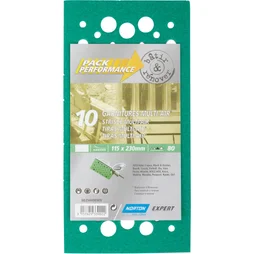 Lot de 10 patins abrasifs NORTON, 115x230 mm, grains 80