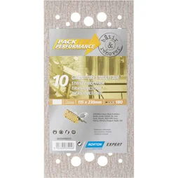 Lot de 10 patins abrasifs NORTON, 115x230 mm, grains 180