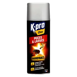 Bombe insecticide aérosol pour puces et larves, KAPO EXPERT, 400 ml